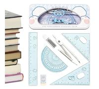 Kit di Geometria Matematica 7 Pezzi Compasso Multifunzione e Righello