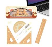 Kit di Geometria Matematica 7 Pezzi Compasso Multifunzione e Righello | Set Goniometro e Righello per Studenti Bambini Ragazzi Matematica Disegno Tecnico Arte Esami Aula Scuola Università Scuola