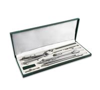 Kit di Geometria Professionale 9 Pezzi, Set Compasso di Precisione in Metallo con Asta di Estensione e Custodia, Balaustrone per Disegno Tecnico, Architetti e Ingegneri