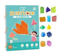 Kit di geometria, Pull String 3D Geometry Learning Book 12 Tipo divertente gioco illuminismo Manipulanti di matematica del pensiero spaziale per ragazze, blocchi di pattern