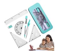Kit Di Geometria - Set Da Disegno Di Compasso E Righelli Per Studenti | Include Righello, Goniometro, Squadre E, Ideale Per Scuola E Ufficio