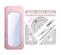 Kit Di Geometria | Set Di Righe E Goniometri Strumenti Matematici Per Disegno,Da Scrivania Per Teenagers Studenti E Bambini | per Bambini e Adolescenti per Ragazze e Ragazzi per Studio Classe Universi