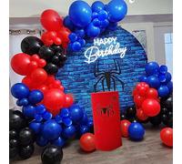 Kit di ghirlanda per palloncini fai da te 134 pezzi blu rosso palloncino arco per festa di compleanno, baby shower, supereroi, festa a tema S_man, festa per rivelare il genere