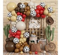 Kit di ghirlande per arco di palloncini occidentali, 173 pezzi, marrone, rosso, nero, kit per arco di palloncini per Wild West My First Rodeo Baby Shower Compleanno Country Farm Fiesta Decorazioni per