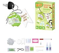 Kit di giocattoli creativi per bambini - ciondolo a forma di coccodrillo, giocattoli artigianali con gocce di colla, giocattoli colorati a goccia portachiavi