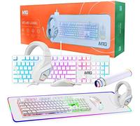 Kit di gioco per PC, tastiera RGB e mouse, cuffie da gioco, grande tappetino da scrivania LED con superficie liscia con modalità RGB per computer desktop, Xbox e PS4 Gamers - MTG 4 in 1 Combo