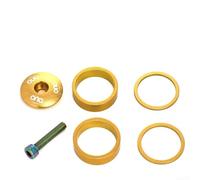 Kit di guarnizioni e distanziali con tappo superiore e bullone per forcelle da 1 1/8", compatibile con la maggior parte degli steli delle bici moderne (oro)