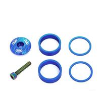 Kit di guarnizioni e distanziali con tappo superiore e bullone per forcelle da 1 1/8" compatibili con la maggior parte degli steli delle bici moderne (blu)