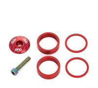 Kit di guarnizioni e distanziali con tappo superiore e bullone per forcelle da 1 1/8", compatibili con la maggior parte degli steli delle bici moderne (rosso)