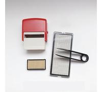 Kit di guarnizioni in gomma riutilizzabili fai da te per sigilli con lettere A-Z 0-9 numeri e simboli @ =%+ per monogrammi personalizzati (rosso)