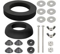 Kit di guarnizioni per cassetta WC, in acciaio inossidabile, parti del rubinetto del bagno, kit di guarnizioni per cisterna WC 100 mm M6 bullone attraverso 3,8 cm cupola in gomma da 5,1 cm set di