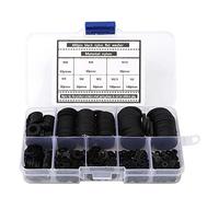 Kit di guarnizioni per rondella in nylon nero 480 pz Isolato Non Magnetico Resistente al Calore Piatto Combinazione Forniture Hardware per Comunicazione Elettroplastica