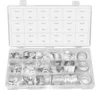 Kit di guarnizioni piatte in alluminio, 450 pezzi, varie dimensioni, per uso elettrico e automobilistico, con comoda scatola portaoggetti