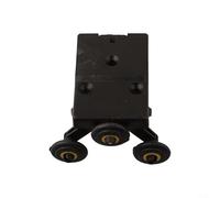 Kit di guide a rullo per porta scorrevole resistente, con pulegge in nylon e nucleo in plastica per riparazione armadio in legno, finitura nera (nucleo ruota superiore)