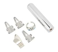 Kit di guide per chitarra Barra per chitarra in metallo resistente con 4 plettri e 1 anello per chitarristi elettrici acustici Tono argento