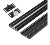 Kit di guide per porta scorrevole, set hardware per armadio con rulli per porte di armadi e armadi, facile installazione e soluzione salvaspazio