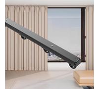 Kit di guide per tende da soffitto invisibili, ultra sottili, aste in alluminio da parete, per divisorio, camper e camera da letto, nero, 160 cm/2 x 80 cm, soluzioni spaziali eleganti