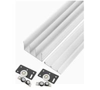 Kit di guide scorrevoli a 3 binari per ante dell'armadio, sistema scorrevole senza scanalature, facile installazione hardware per porte dell'armadio