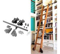 Kit di hardware per scala retrattile per libreria scorrevole (scala non inclusa) regolabile da 1 m a 6 m binario rotondo per HomeInteriorLoft rage Solutions