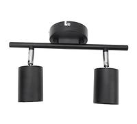 Kit di Illuminazione a Binario a 2 Luci LED, Illuminazione Spot a Soffitto a 2 Vie Nera da 10,8 Pollici, Testa Luminosa Ruotabile in Modo Flessibile di 90 Gradi per