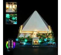 Kit di illuminazione a LED per Lego 21058 Architettura Cheops Pyramid Building Kit (solo luci) Kit di illuminazione con telecomando compatibile con Lego La Grande Piramide di Giza