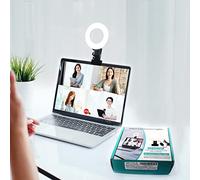 Kit di illuminazione a LED per videoconferenza 3200 K-6500 K dimmerabile, luce ad anello, clip sul monitor del computer, portatile, il lavoro inremoto/chiamate con Zoom/trasmissione