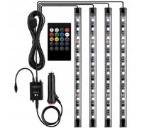 Kit Di Illuminazione LED Adesivo Per Auto 4 Strisce RGB 48 LED 8 Colori