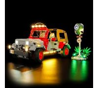 Kit Di Illuminazione LED Compatibile Con LEGO Jurassic Park Jeep Wrangler | Per (Modello Di Mattoncini Non Incluso)