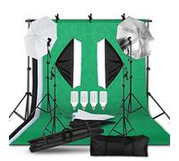 Kit di illuminazione per fotografia, 2 x 3 m, sfondo per foto, ombrello morbido, softbox, supporto leggero, borsa portatile per servizi fotografici in studio