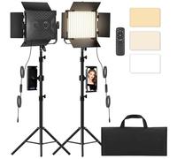 Kit di illuminazione per video fotografia, luci a LED bicolore per studio video con dimmerabile 2500 K ~ 8500 K e supporto per luce da 79 pollici per fotocamera registrazione foto riprese riprese