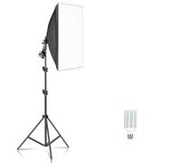 Kit di illuminazione Softbox for fotografia 50x70CM Scatola morbida for di illuminazione continua professionale for attrezzatura for studio fotografico Per la fotografia in studio(White Corn Bulb)
