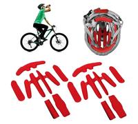 Kit di imbottitura per casco, 2 set Kit di cuscinetti in schiuma universale di ricambio per bici Cuscinetti in spugna per casco da ciclismo Fodera per casco da bici(free size-rosso)