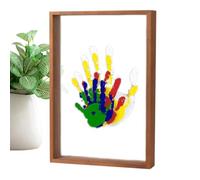 Kit di impronte per bambini, kit di stampi stampati a mano - Cornice per impronte di mano della famiglia trasparente,Cornice per foto trasparente Ornamento per ufficio a casa alla gamma per la scuola