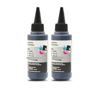 Kit di inchiostro di ricarica universale da 100 ml compatibile con sistemi di inchiostro CISS per le stampanti ricaricabili inchiostro colorante per più modelli di stampanti(100ml-2BK)