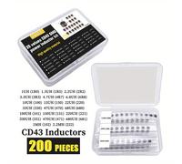 Kit di Induttori Vanxy CD43 da 200 pezzi - 28 Valori da 1nH a 3300nH, Alta Qualità & Durevole, per Progettazione Elettronica & Esperimenti, Scatola con Facile Organizzazione