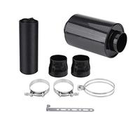 Kit di induzione filtro aria fredda per auto, 76 mm 3 "scatola filtro ram a induzione universale in fibra di carbonio Sistema di aspirazione aria fredda con tubo di aspirazione