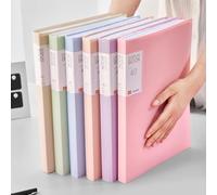 Kit di informazioni for cartelle A4 da 1 PC File for inserti trasparenti multipagina for gli studenti for archiviare file documenti esame espandibili(Cream Coloured)