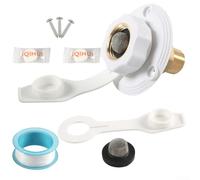 Kit di ingresso dell'acqua da 3/4 NH femmina a 1/2 NPT maschio con valvola di ritegno anti reflusso progettato per rimorchi da viaggio e sistemi idrici camper (bianco)