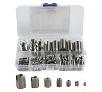 Kit di inserti di riparazione filettati, 50 pezzi, in acciaio inox, autofilettanti, per misure metriche da M3 a M12