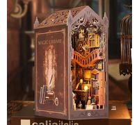 Kit di inserti per angolo di libri fai-da-te Kit di costruzione per casa delle bambole in legno Casa magica Casa Fermalibri con luci a LED Scaffale Decorazione della casa Regalo TSZH220