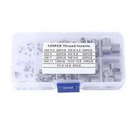 Kit di inserti per la riparazione di filettature con manicotti a vite in acciaio inossidabile da 145 pezzi, set di inserti a filo in diamante ad alta resistenza con scatola di cons
