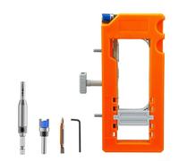 Kit di installazione per cerniera della porta con sagoma router e cuscinetti antiscivolo per un montaggio preciso e stabile della cerniera su diversi spessori di porte, con inserti rimovibili (grigio)