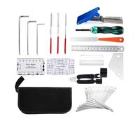 Kit di installazione per chitarra, strumento di manutenzione per riparazione chitarra, strumento di misurazione con righello e strumento di misurazione per corde, 25 pezzi