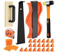 Kit di installazione per pavimenti in laminato, 35 pezzi, kit di installazione per pavimenti in laminato, kit per pavimenti in laminato con distanziali, martello in gomma, blocco maschiatore in gomma