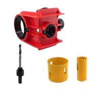 Kit di installazione per serratura con 2 boccole regolabili, maschera apriforo con guida per porte in legno e metallo, rosso