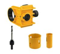 Kit di installazione per serratura con 2 boccole regolabili, maschera apriforo con guida per porte in legno e metallo, giallo