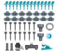 Kit di irrigazione a goccia, 1 set di irrigazione automatica ABS a risparmio idrico, per aiuole, orti, serre e cesti sospesi (D)