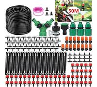 Kit di Irrigazione a Goccia, 200 Pezzi Micro Drip Irrigation Kit Irrigazione Automatica Sprinkler Irrigazione Sistema Giardino Irrigazione Serra Sistema per Giardino Serra Impianto - 50M