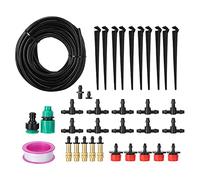 Kit di irrigazione a goccia microautomatica da 10 m, di irrigazione per giardino con ugelli a spruzzo, tubi con diametro interno di 4 mm per serre, balconi e piante in