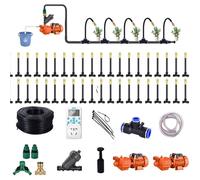 Kit di irrigazione a goccia, sistema automatico da giardino a 360° con erogatore nebulizzatore regolabile, design a risparmio idrico, ideale per serre e terrazze